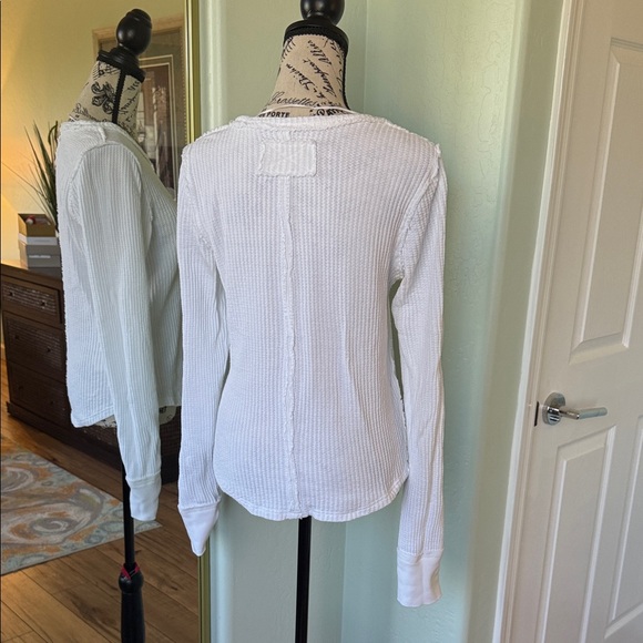 We The Free White Long Sleeve Waffle Knit Top - Picture 6 of 6